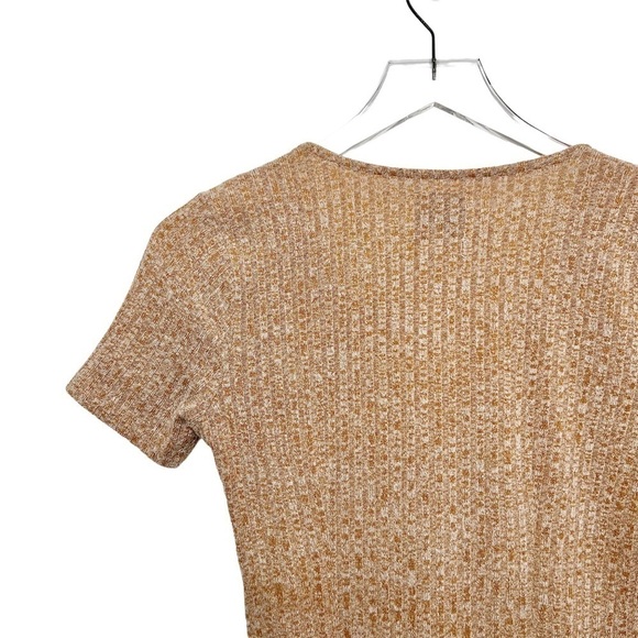 Privacy Please Tan Tie Front Women’s Cutout Thong Ribbed Bodysuit Sz S - Picture 9 of 11